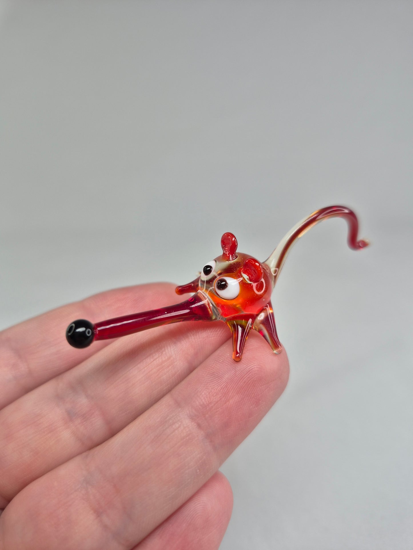 Mini Glass Mouse (blue, yellow, and red)