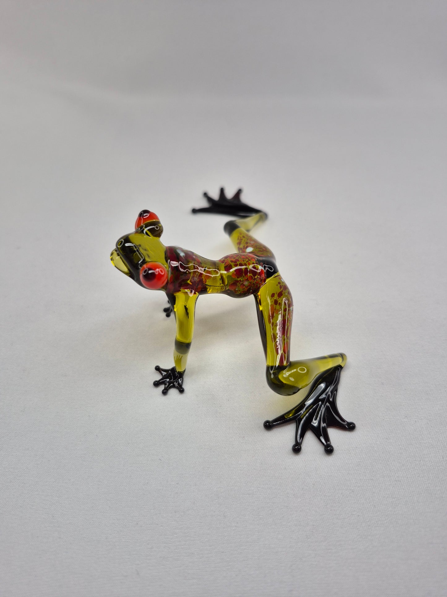 Dark Green Sitting Glass Frog