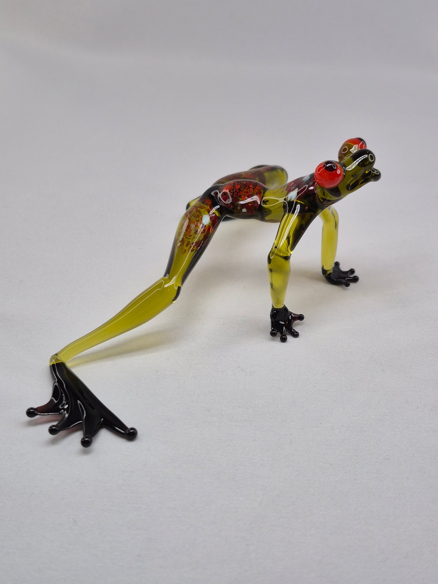 Dark Green Sitting Glass Frog