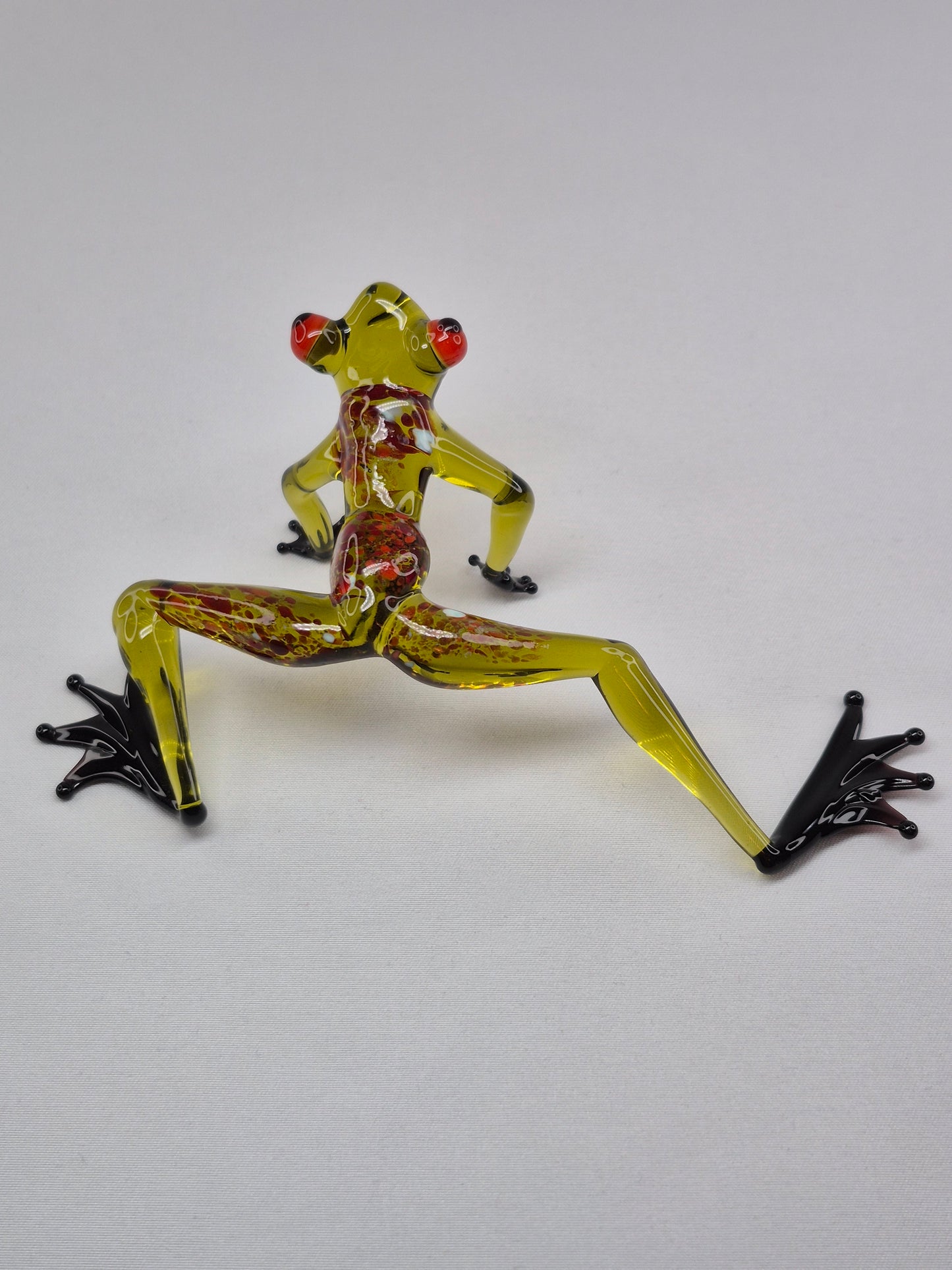 Dark Green Sitting Glass Frog