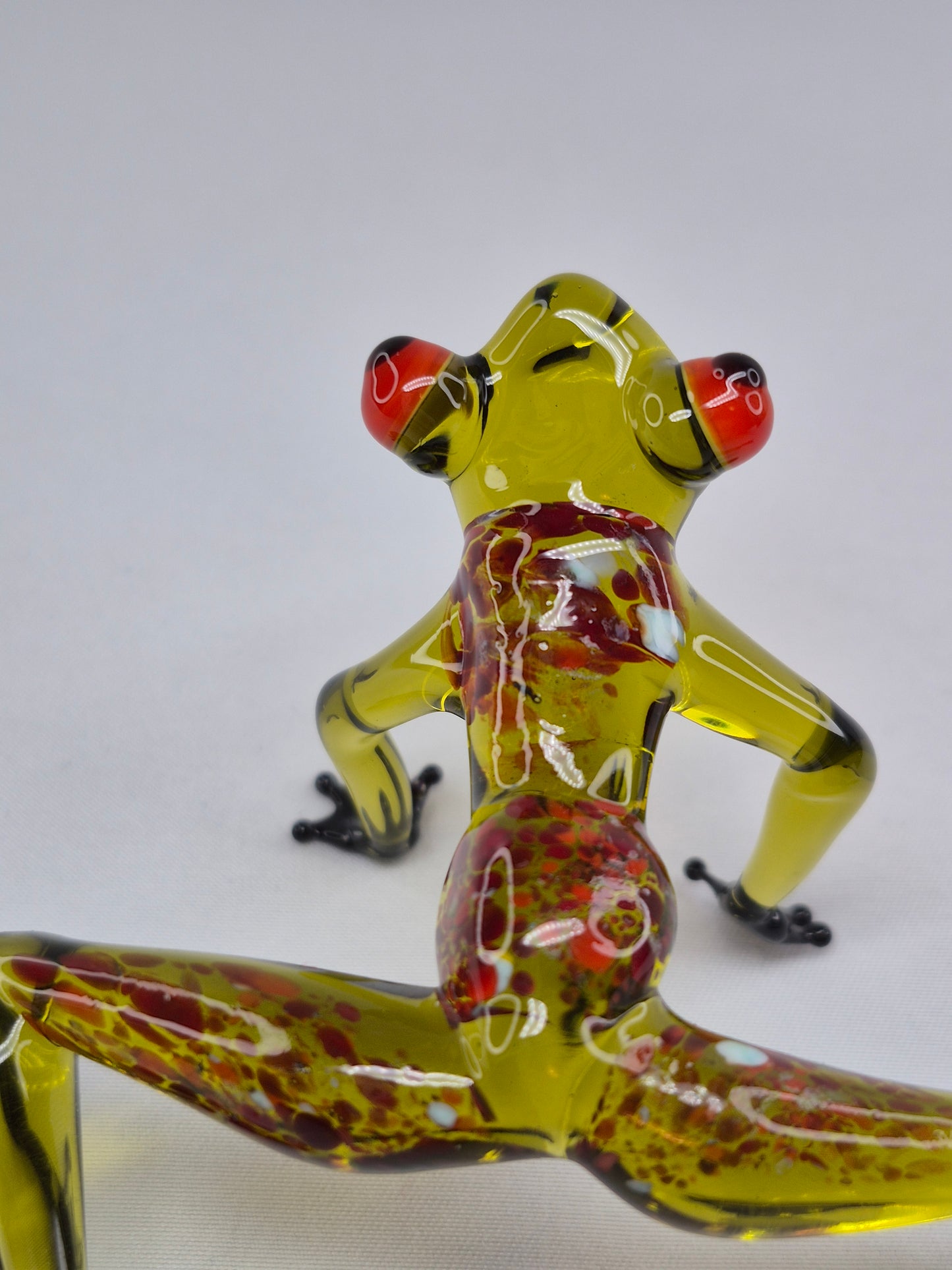 Dark Green Sitting Glass Frog