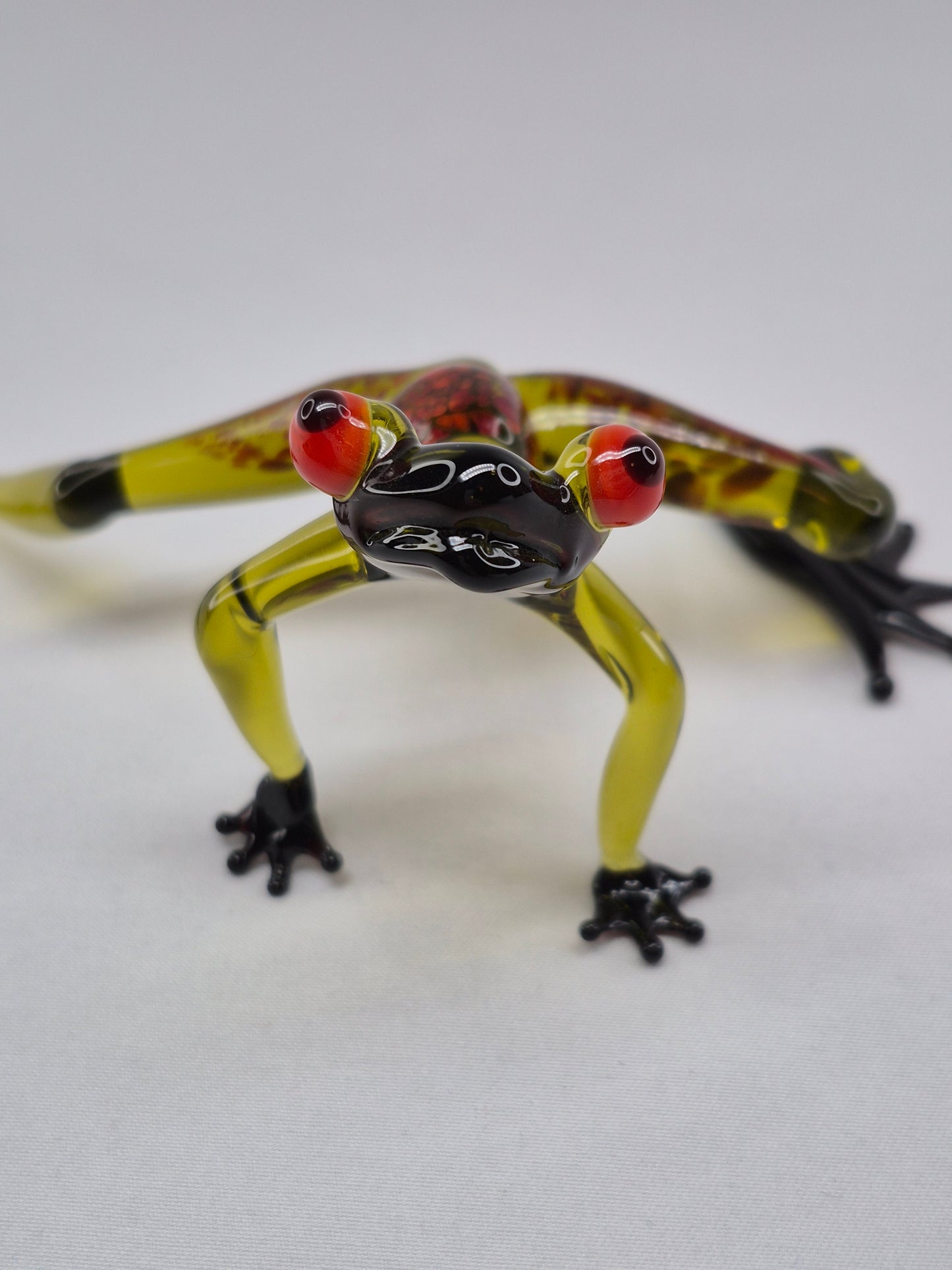 Dark Green Sitting Glass Frog