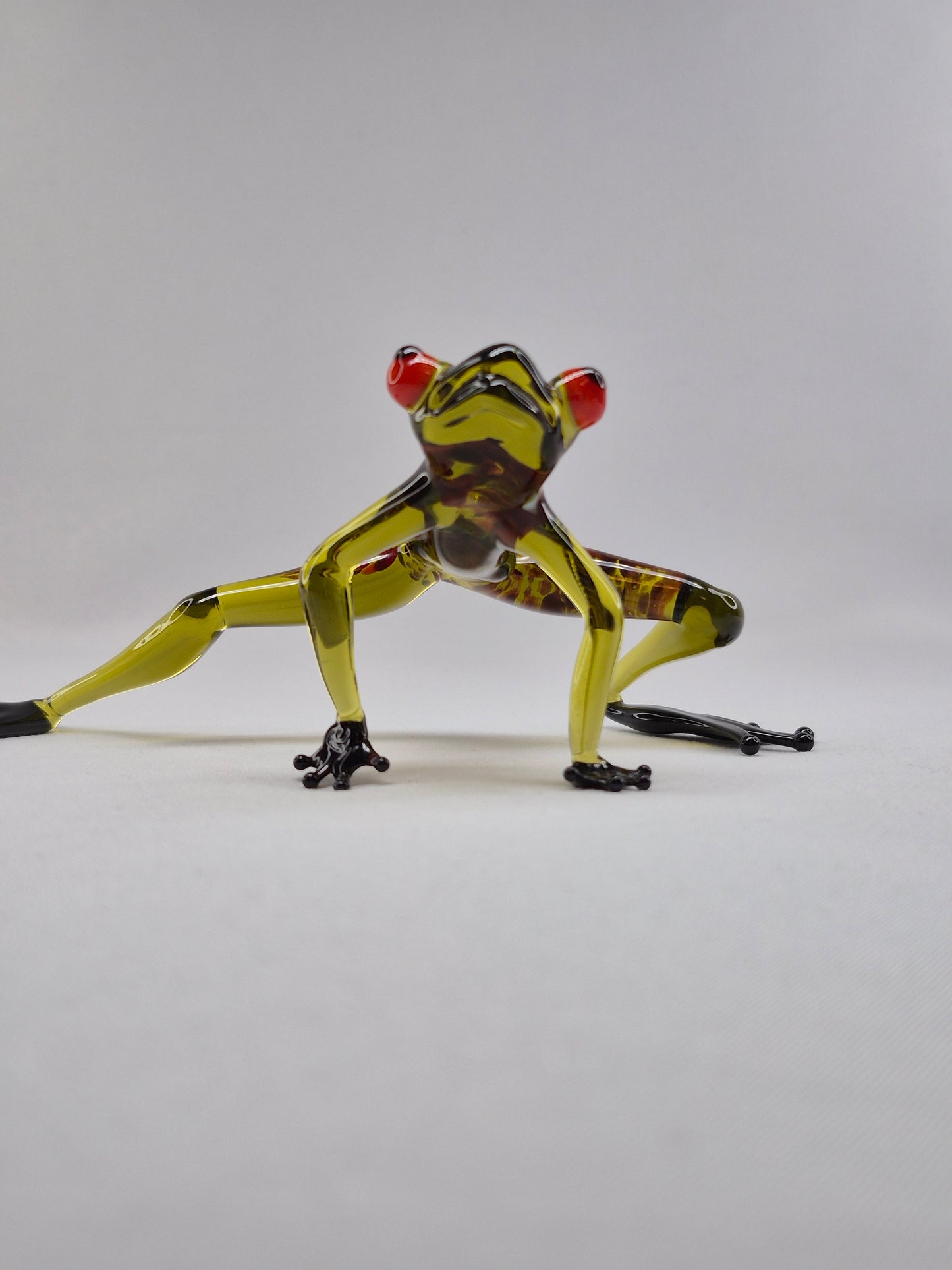 Dark Green Sitting Glass Frog