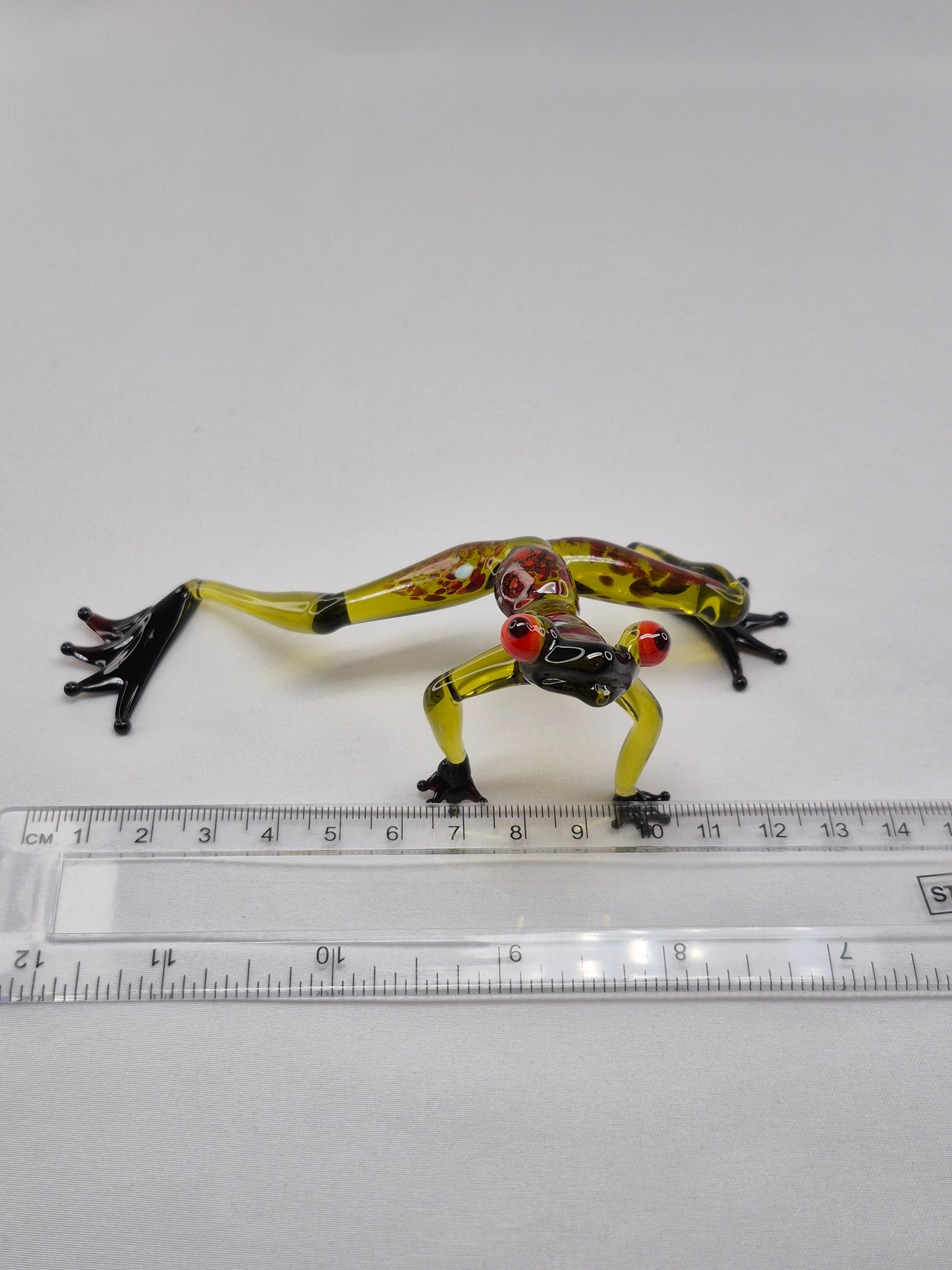 Dark Green Sitting Glass Frog