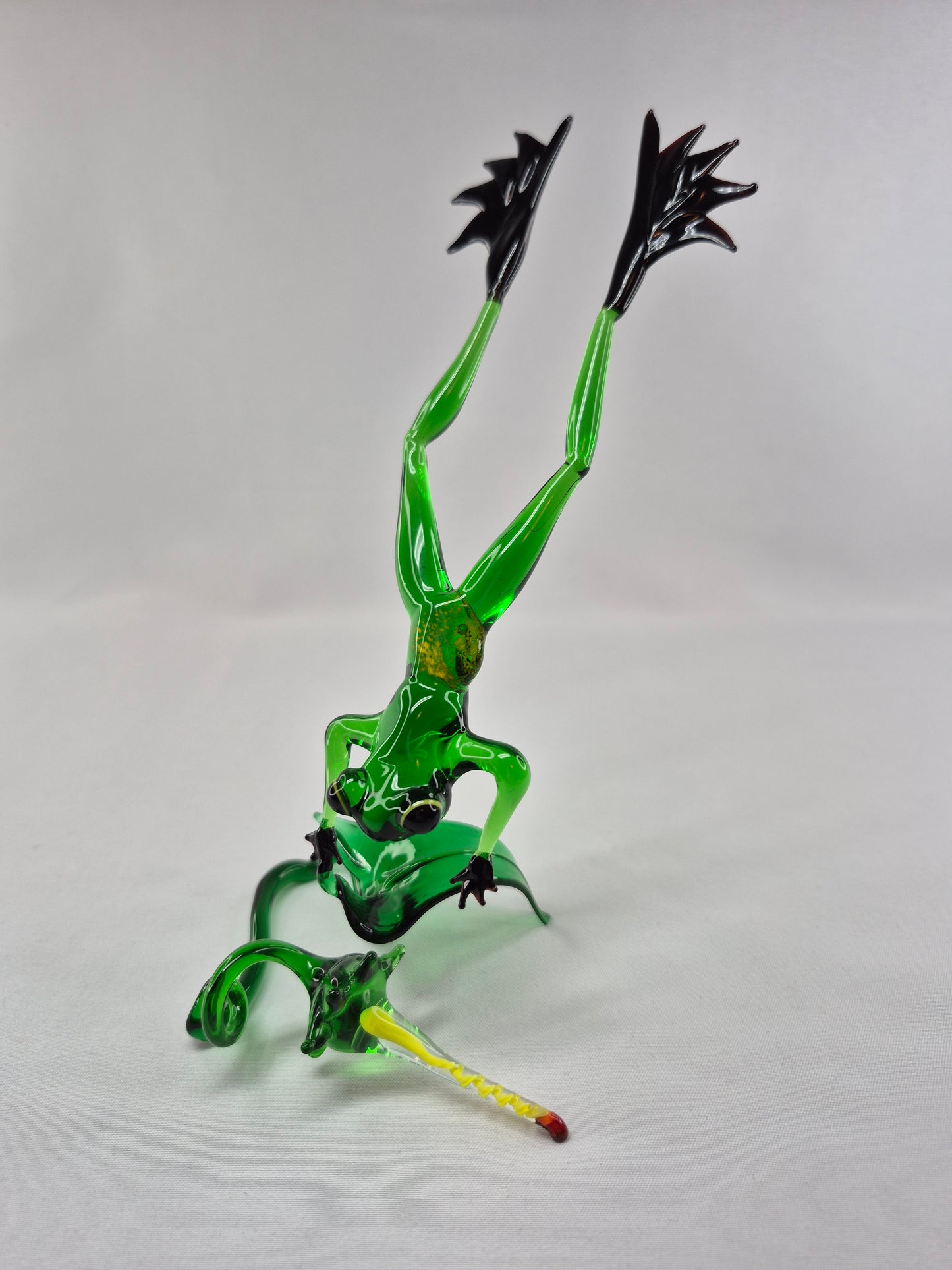 Green Jumping Glass Frog on Flower