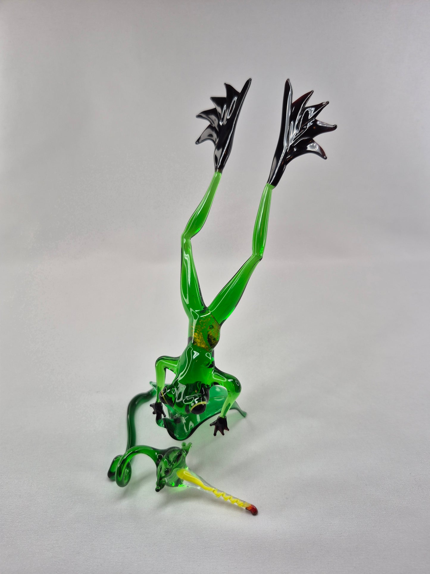 Green Jumping Glass Frog on Flower