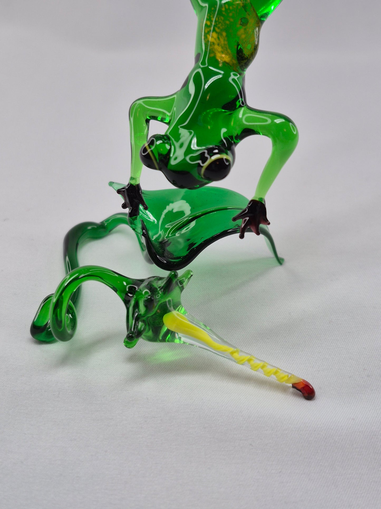 Green Jumping Glass Frog on Flower