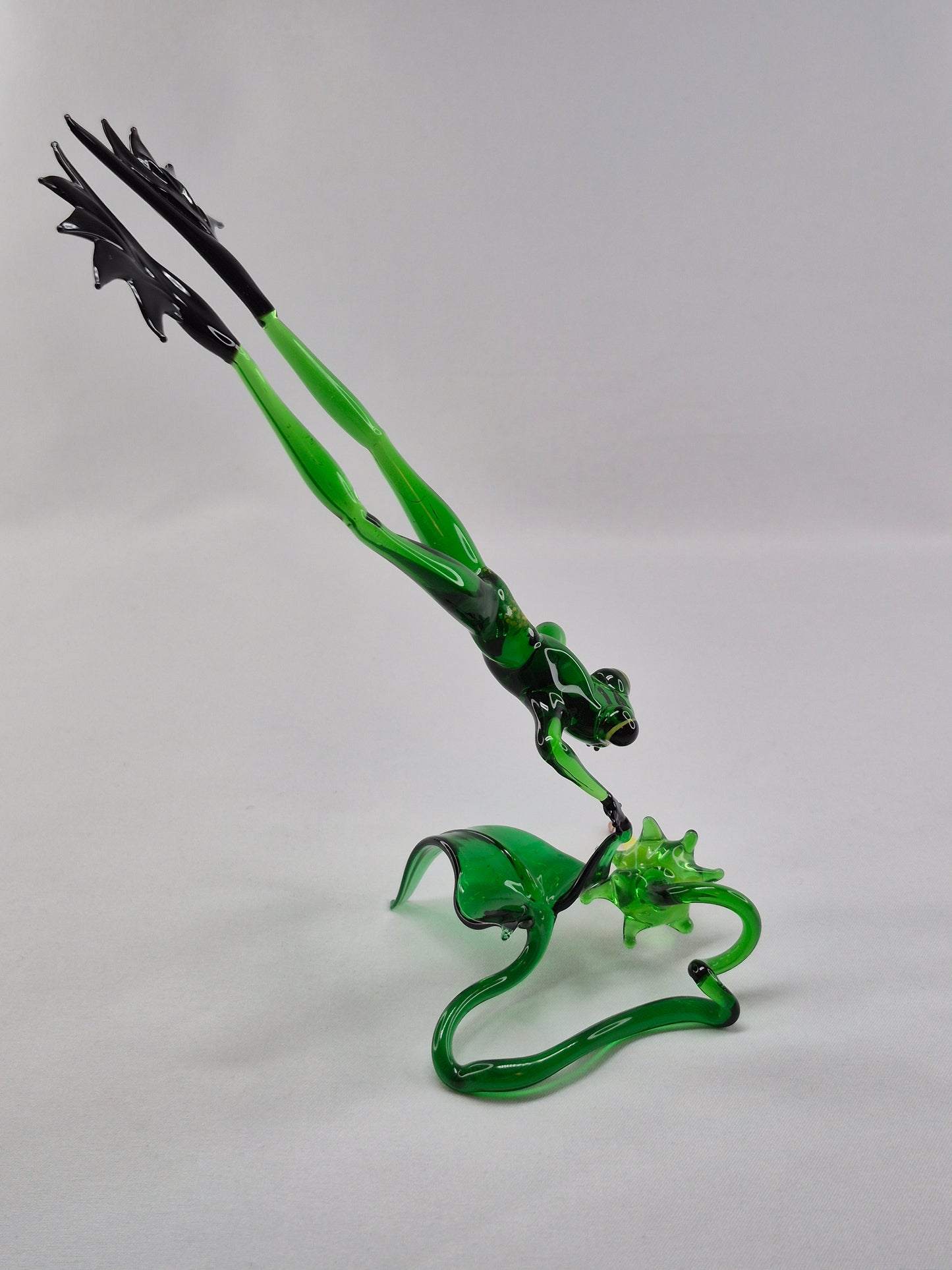 Green Jumping Glass Frog on Flower