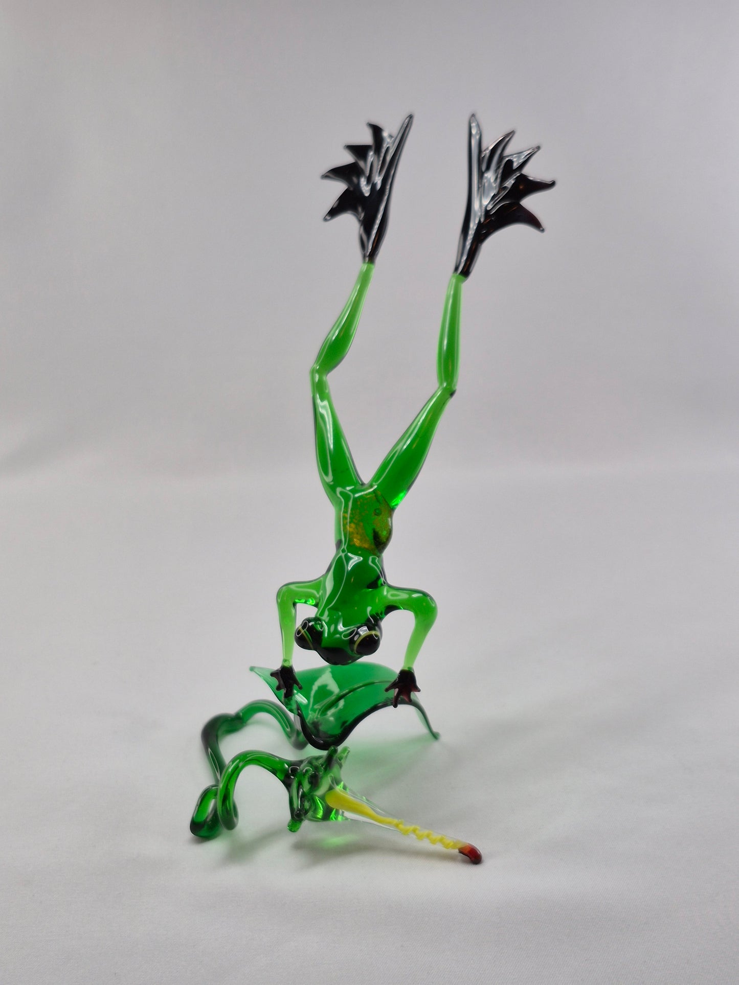 Green Jumping Glass Frog on Flower