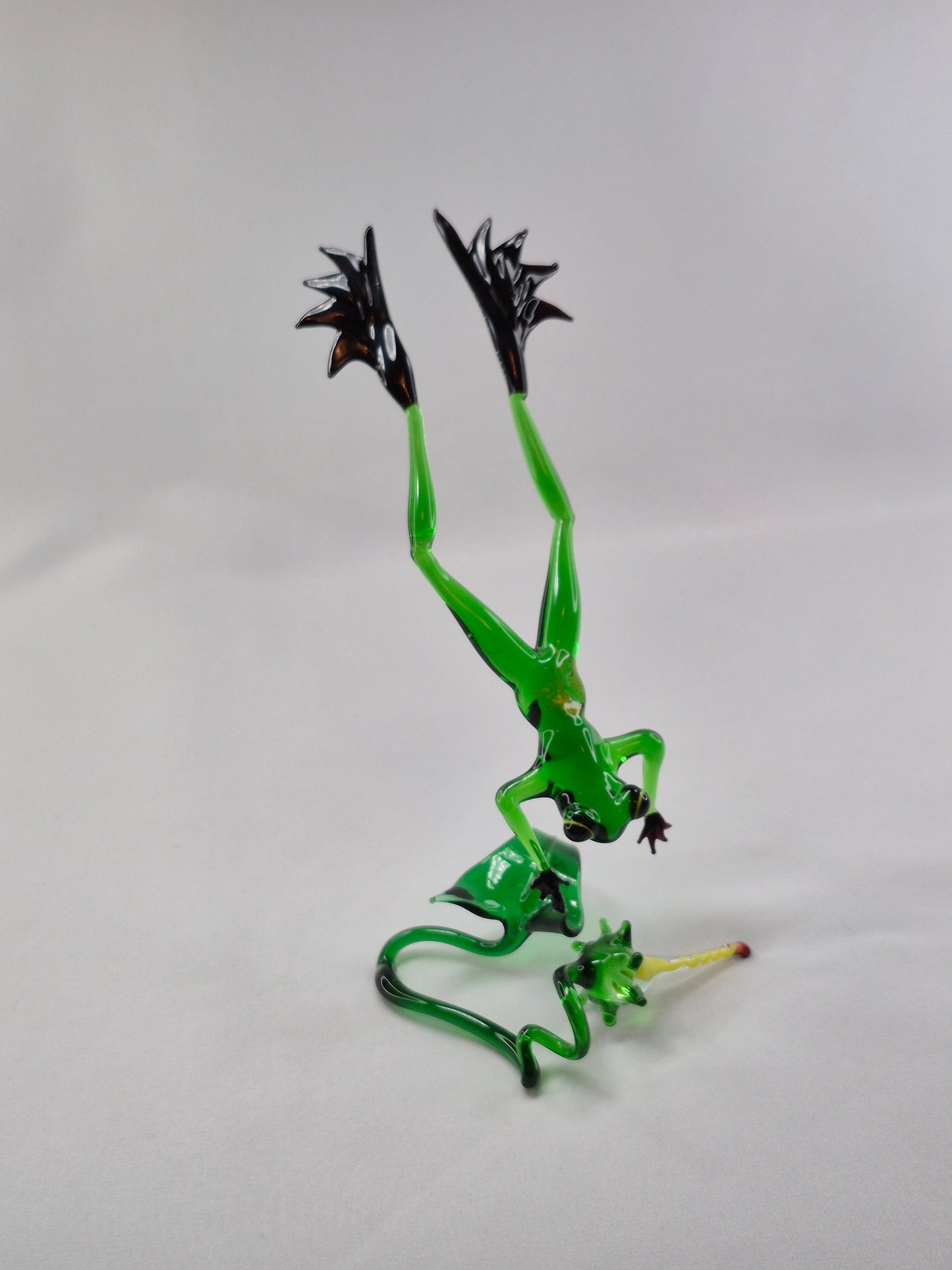 Green Jumping Glass Frog on Flower