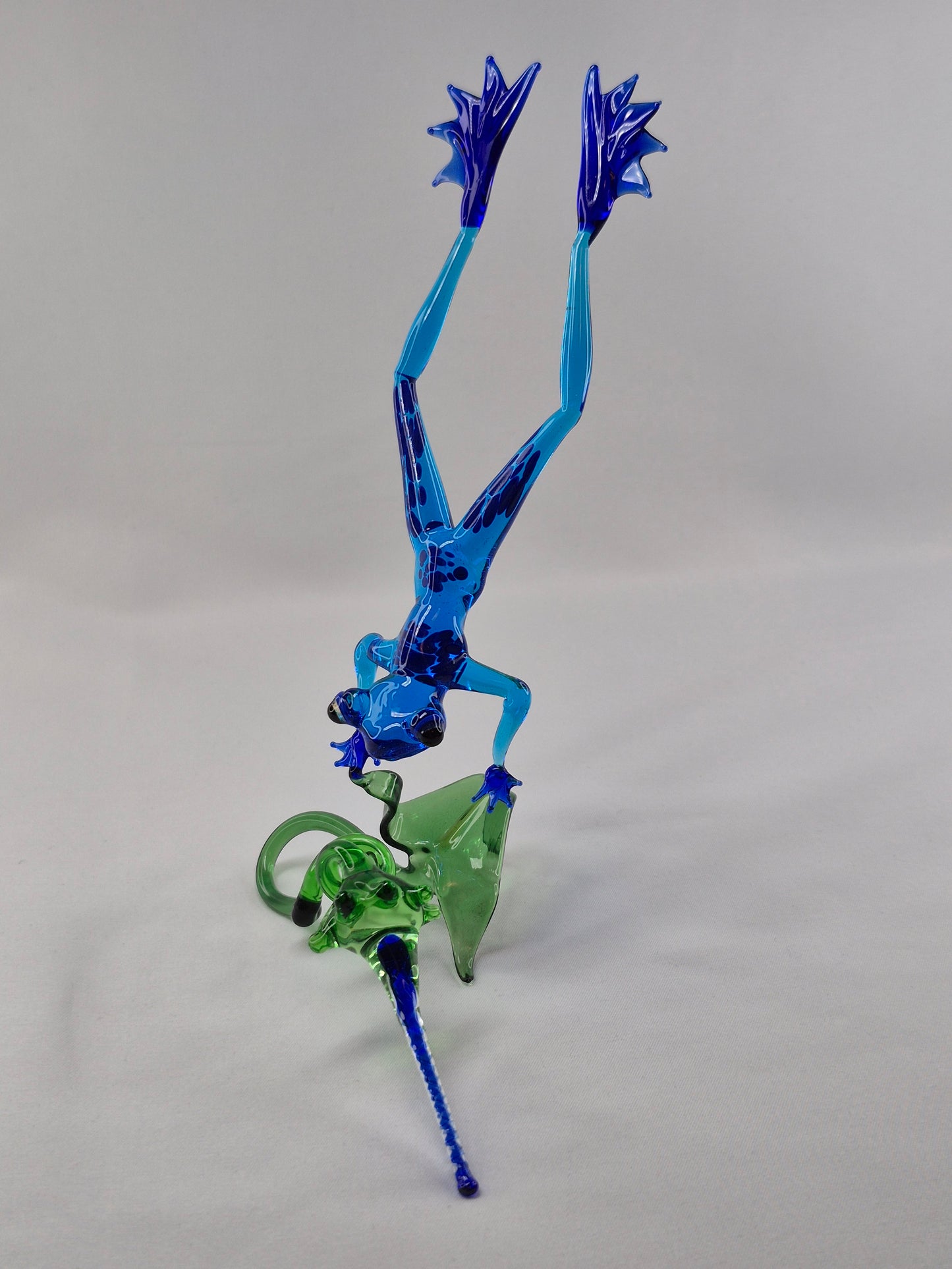 Blue Jumping Frog on Flower