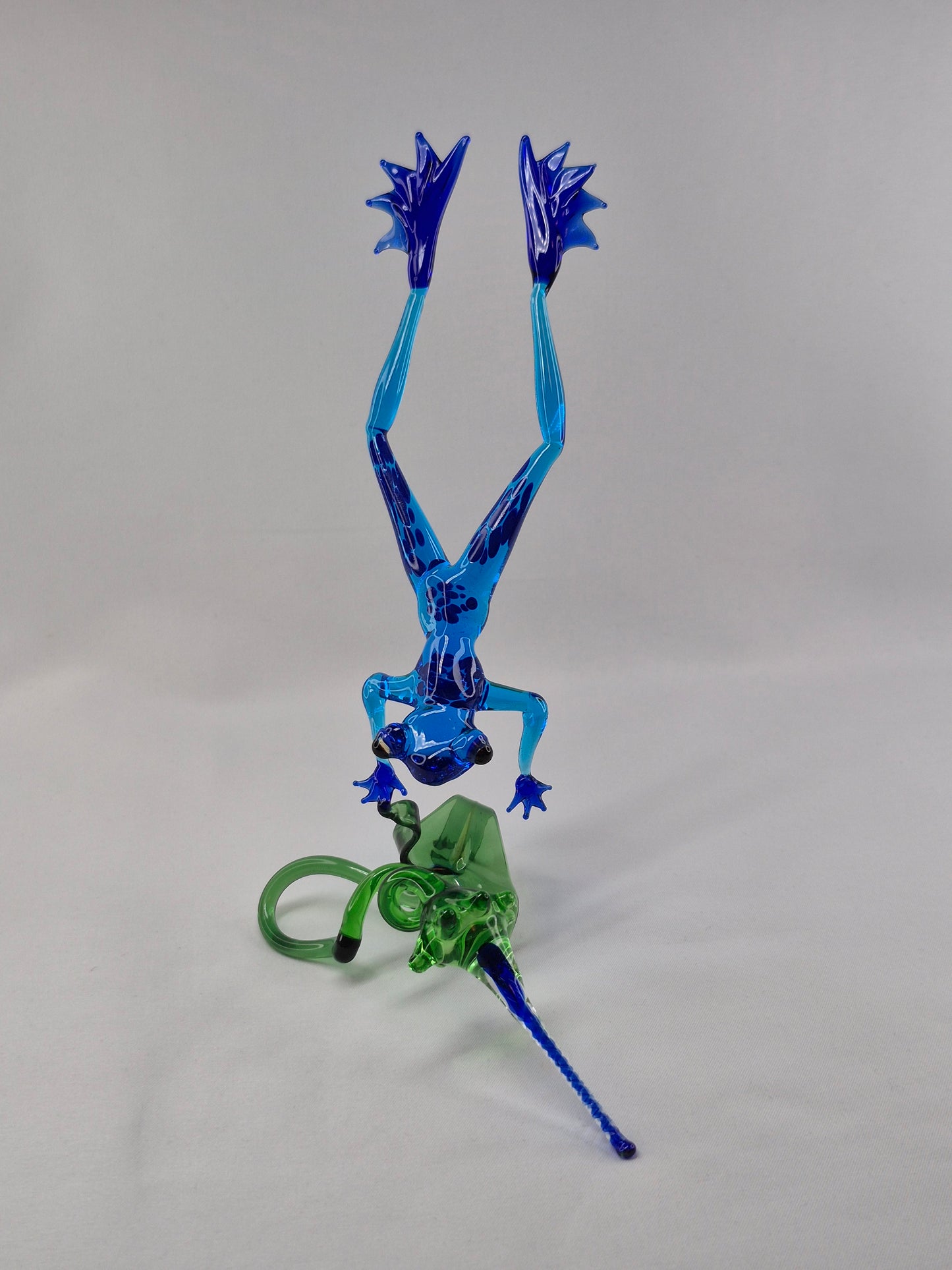 Blue Jumping Frog on Flower