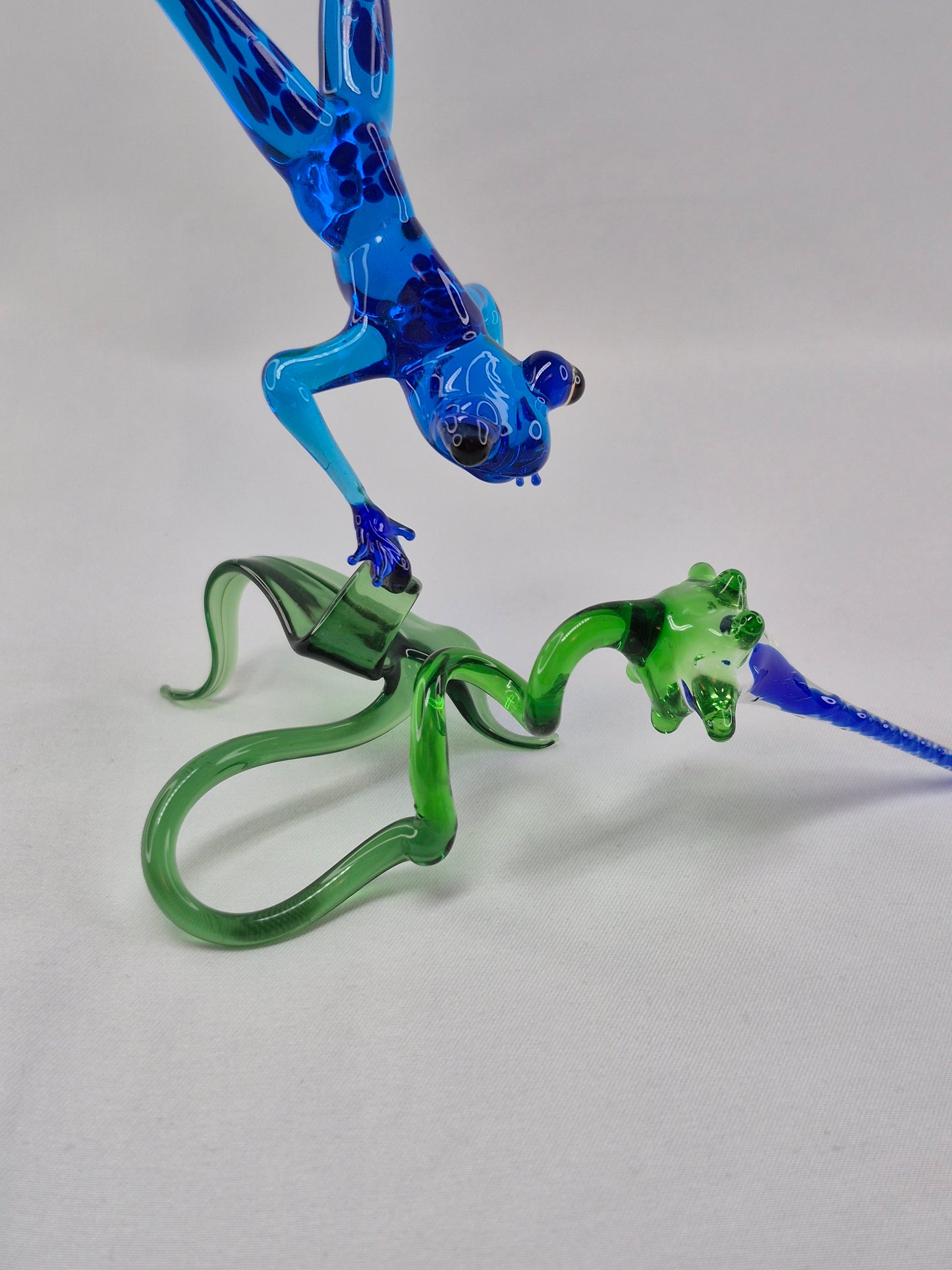 Blue Jumping Frog on Flower