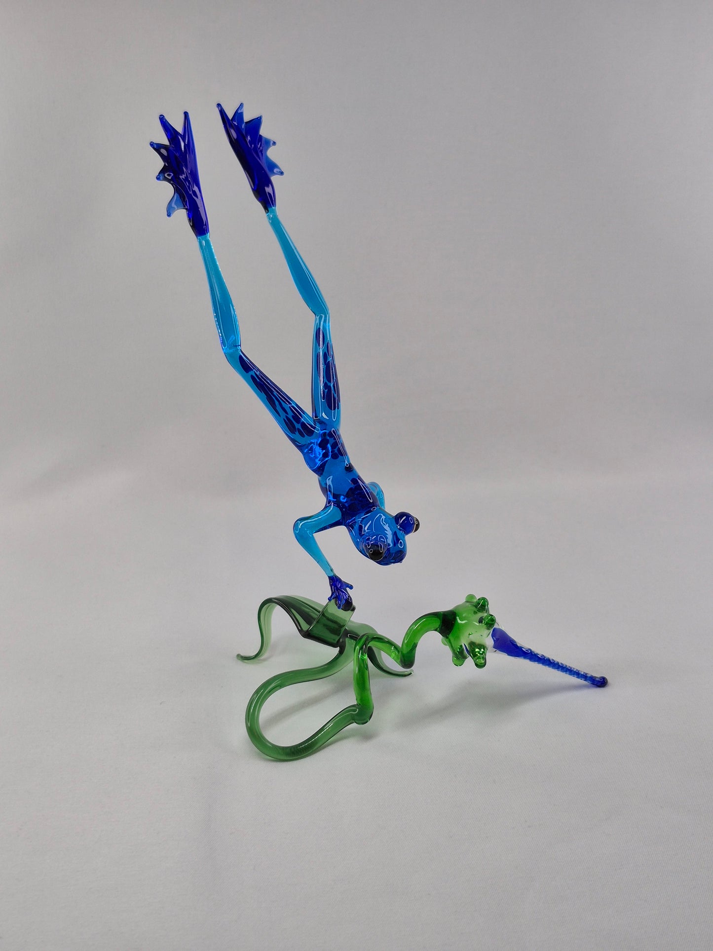 Blue Jumping Frog on Flower