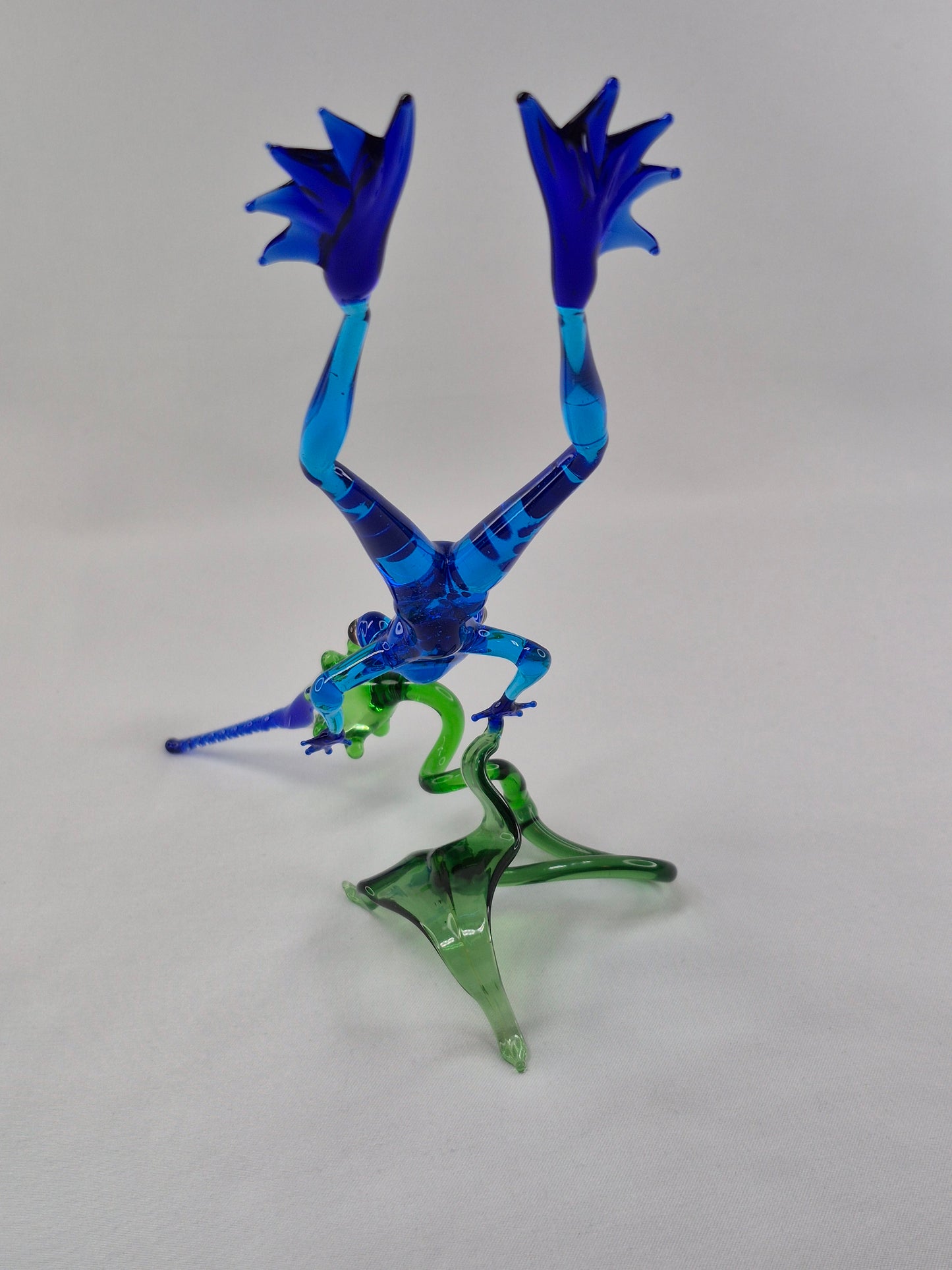 Blue Jumping Frog on Flower