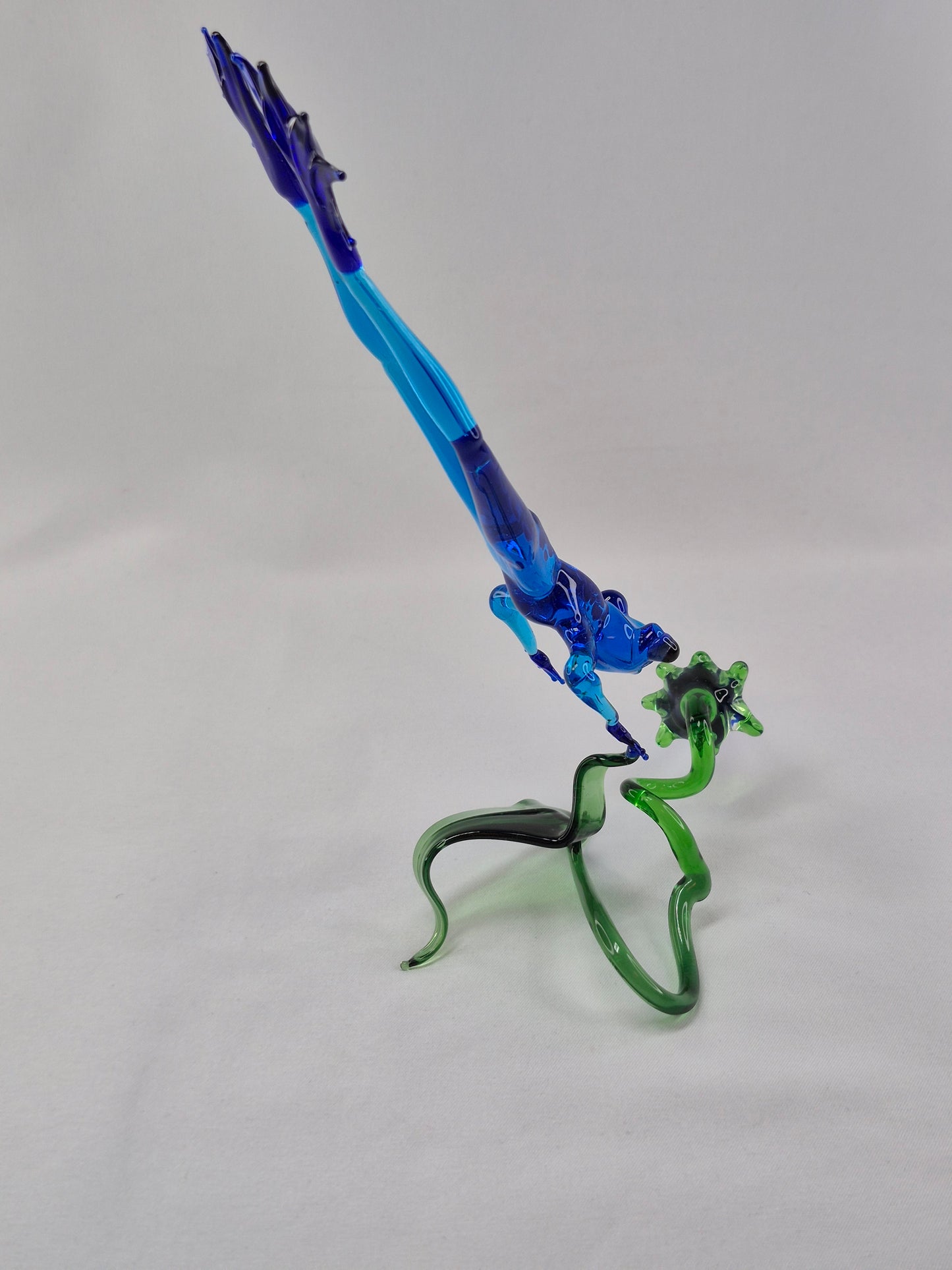 Blue Jumping Frog on Flower