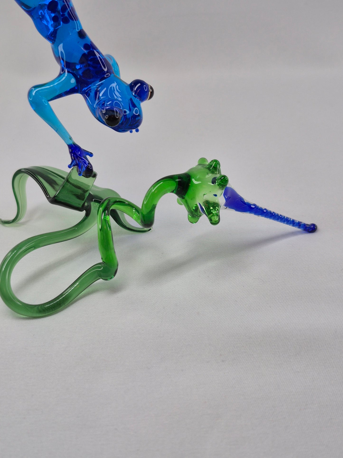 Blue Jumping Frog on Flower