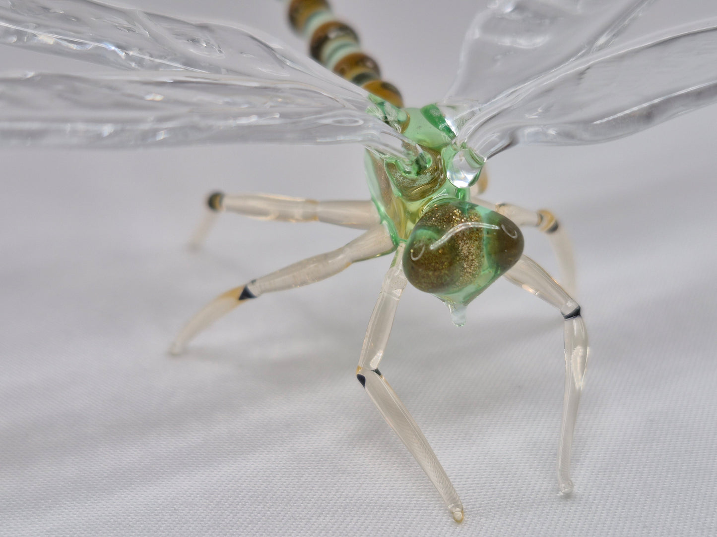 Delicate Uranium Glass Dragonfly