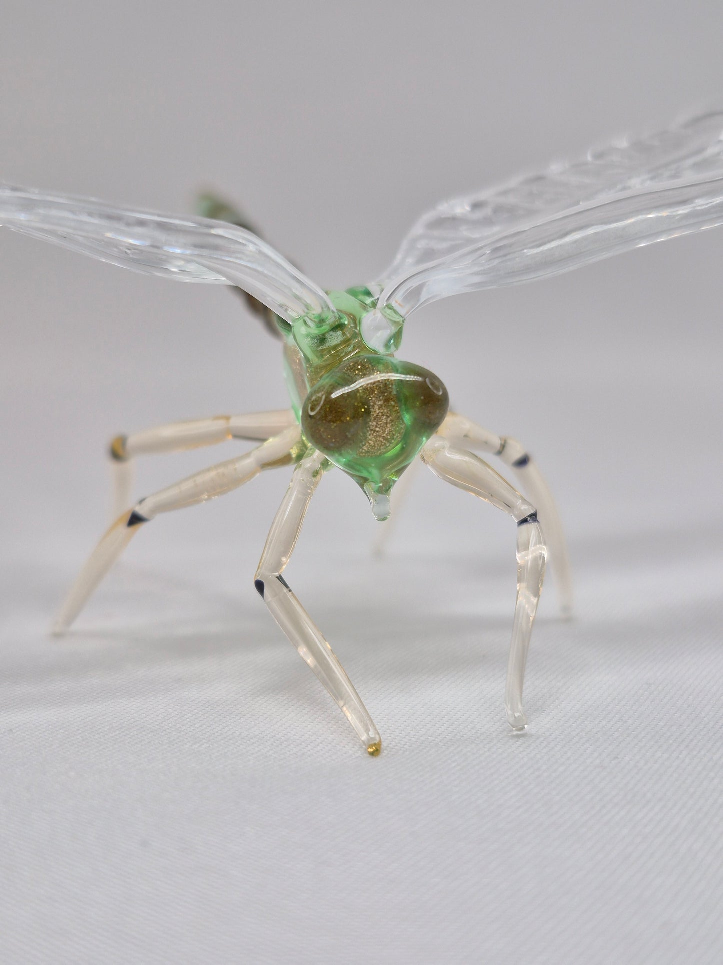 Delicate Uranium Glass Dragonfly