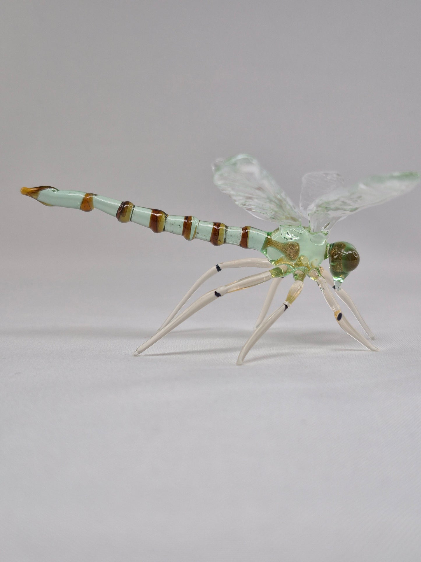Delicate Uranium Glass Dragonfly