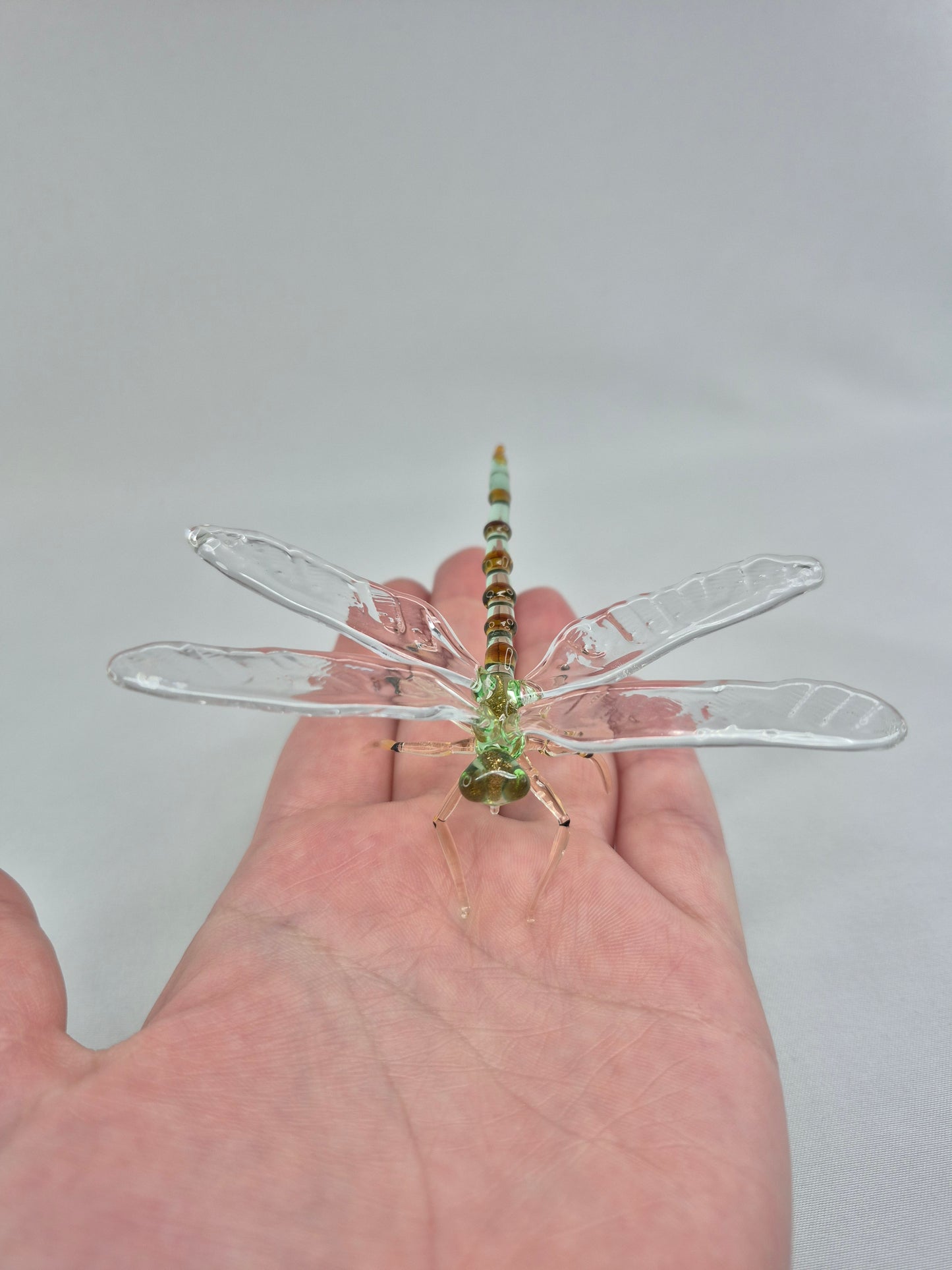 Delicate Uranium Glass Dragonfly