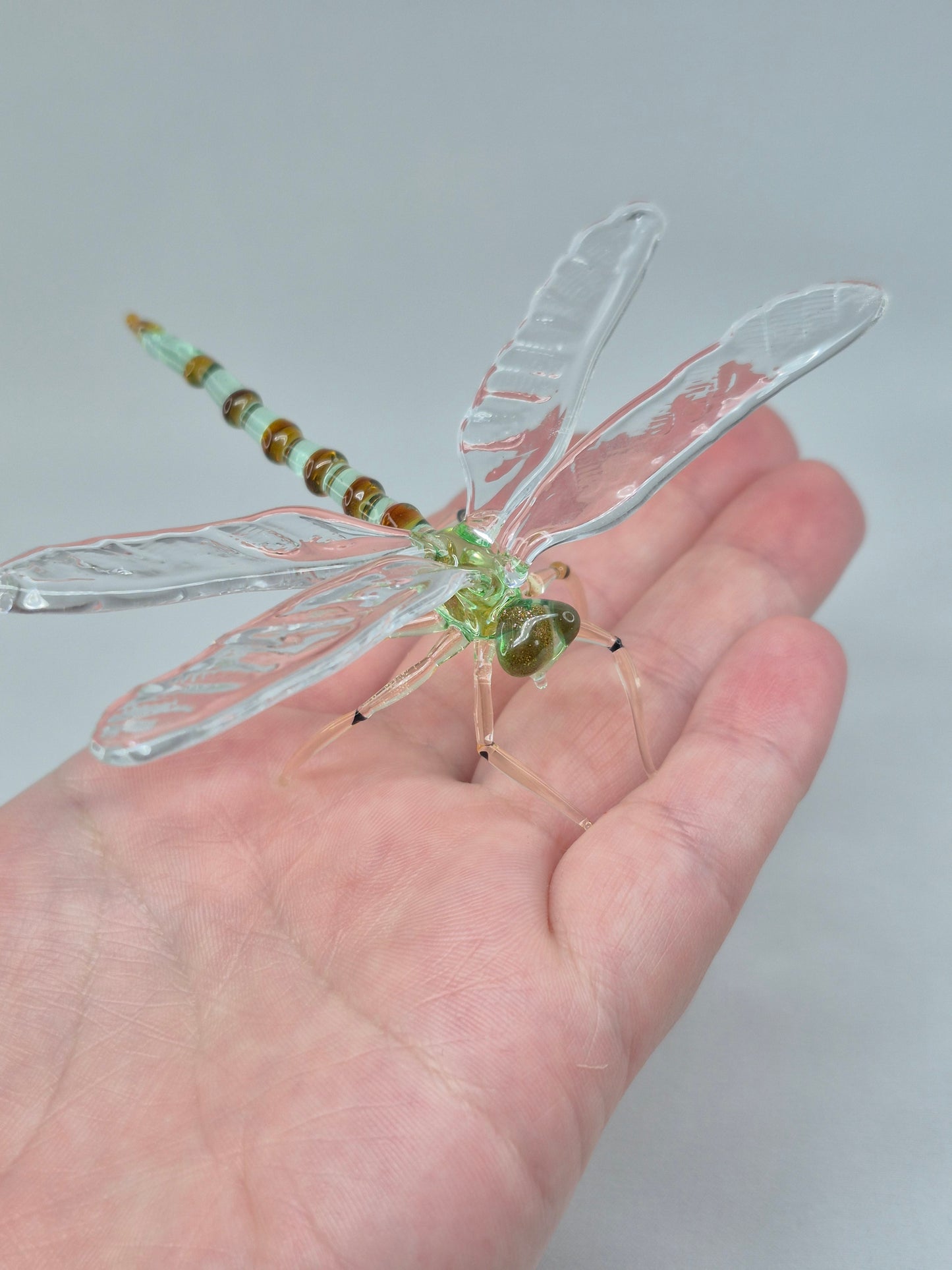 Delicate Uranium Glass Dragonfly
