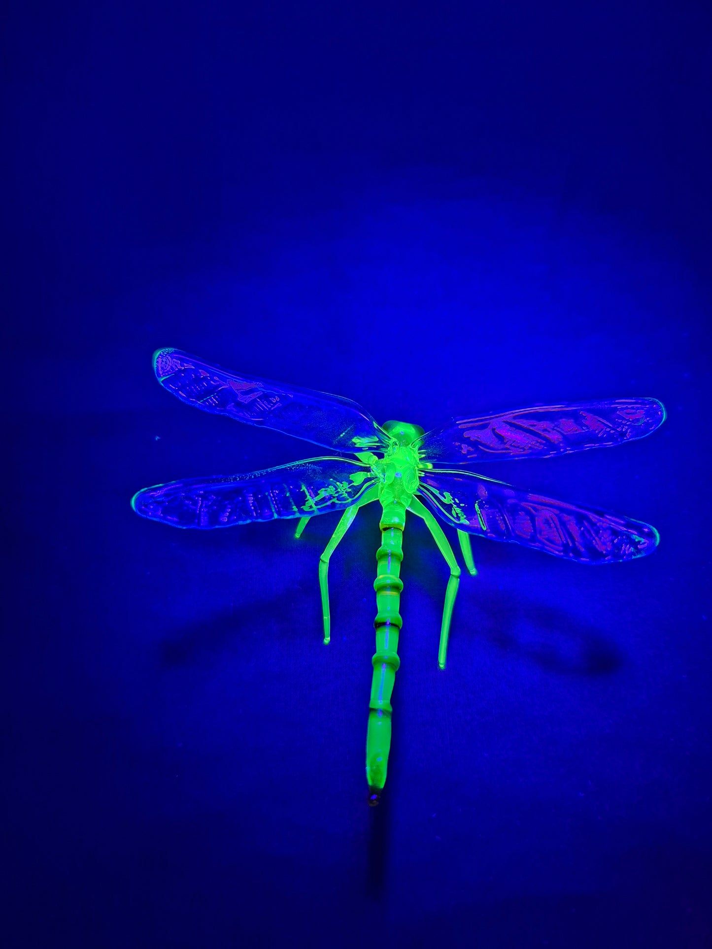 Delicate Uranium Glass Dragonfly