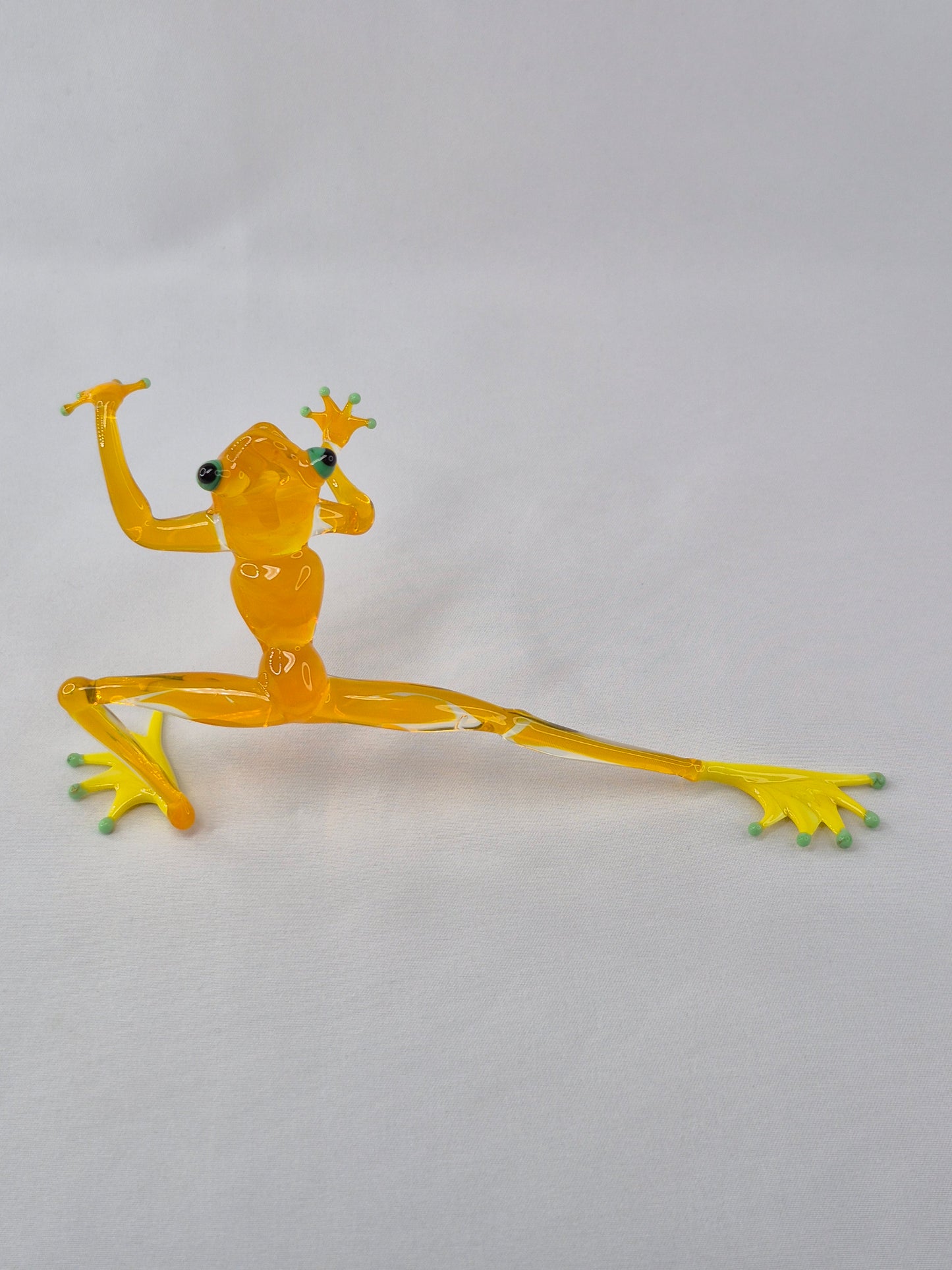 Yellow Glass Frog in a Wushu Pose