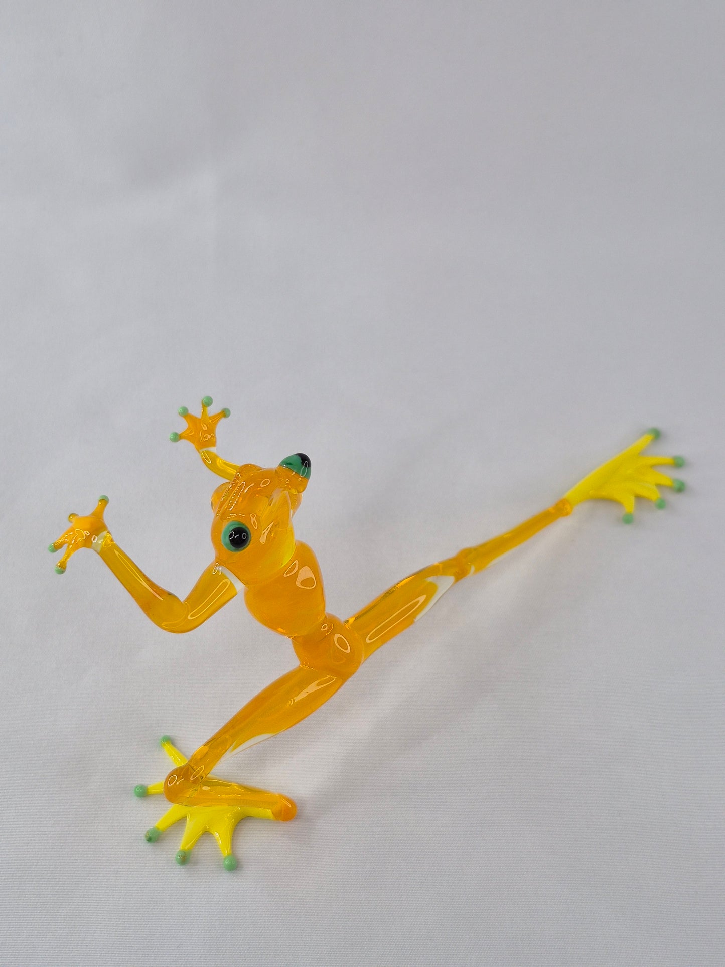 Yellow Glass Frog in a Wushu Pose