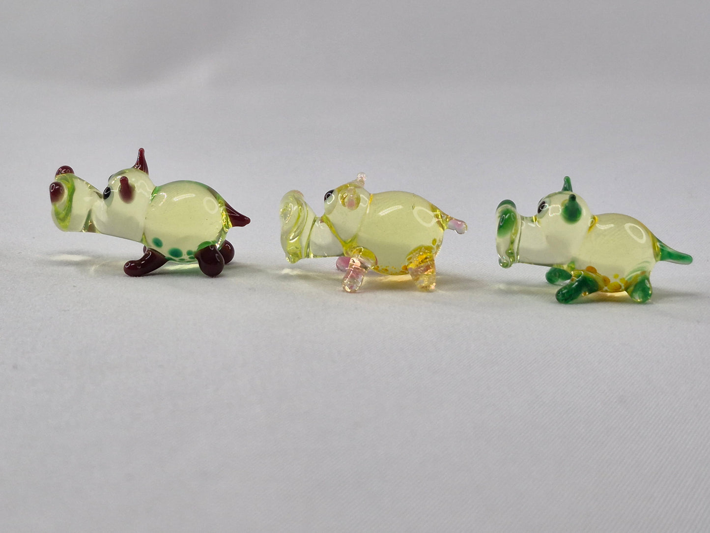 Mini Uranium Glass Hippo Set