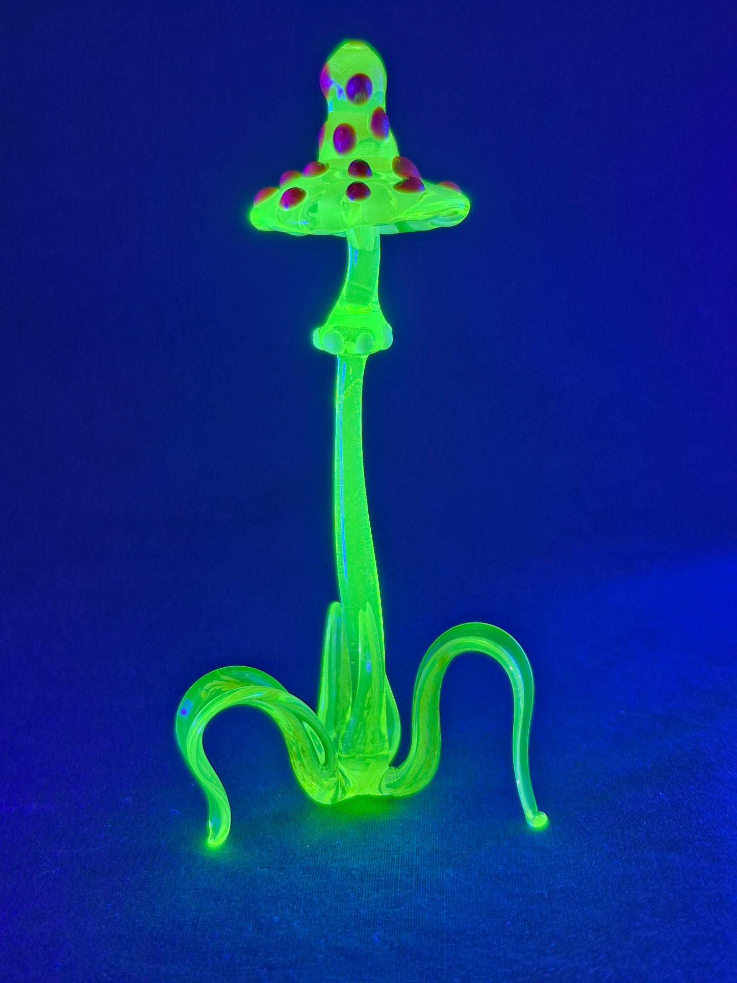 Uranium Glass Amanita Mushroom Yellow