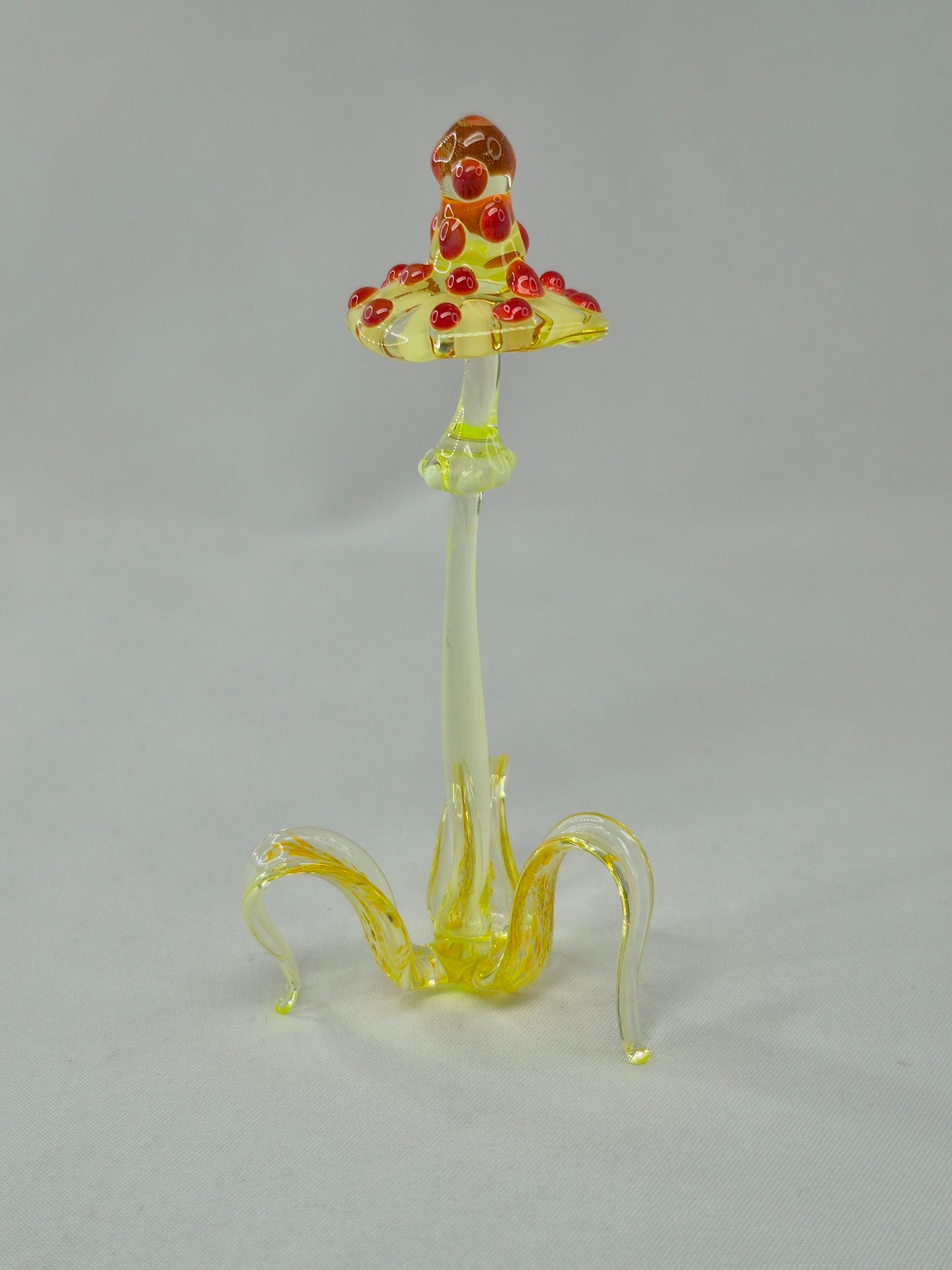 Uranium Glass Amanita Mushroom Yellow