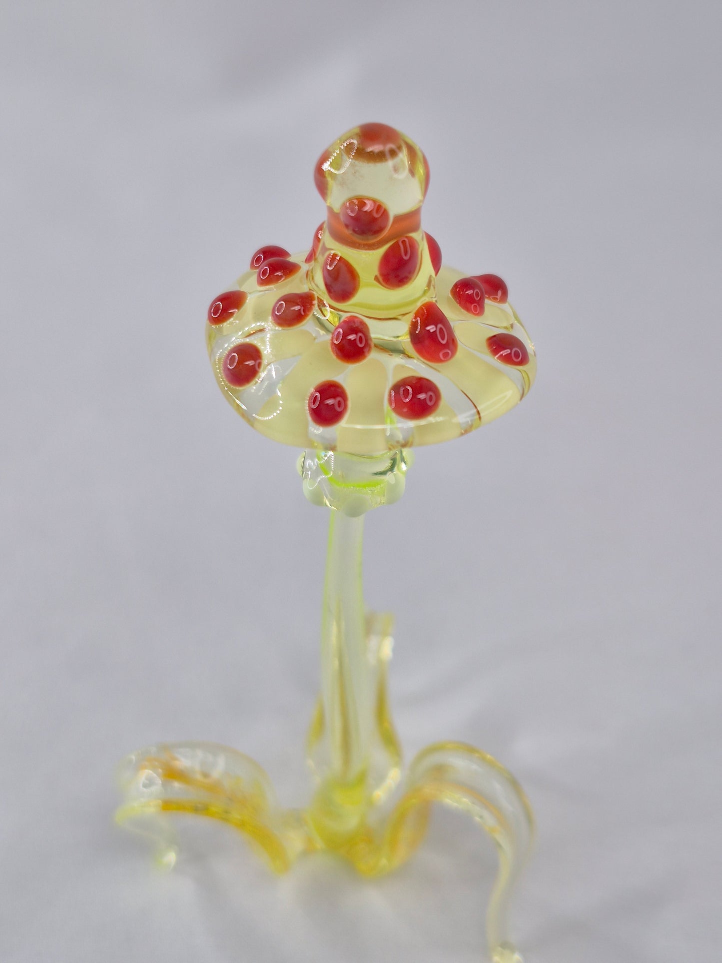 Uranium Glass Amanita Mushroom Yellow