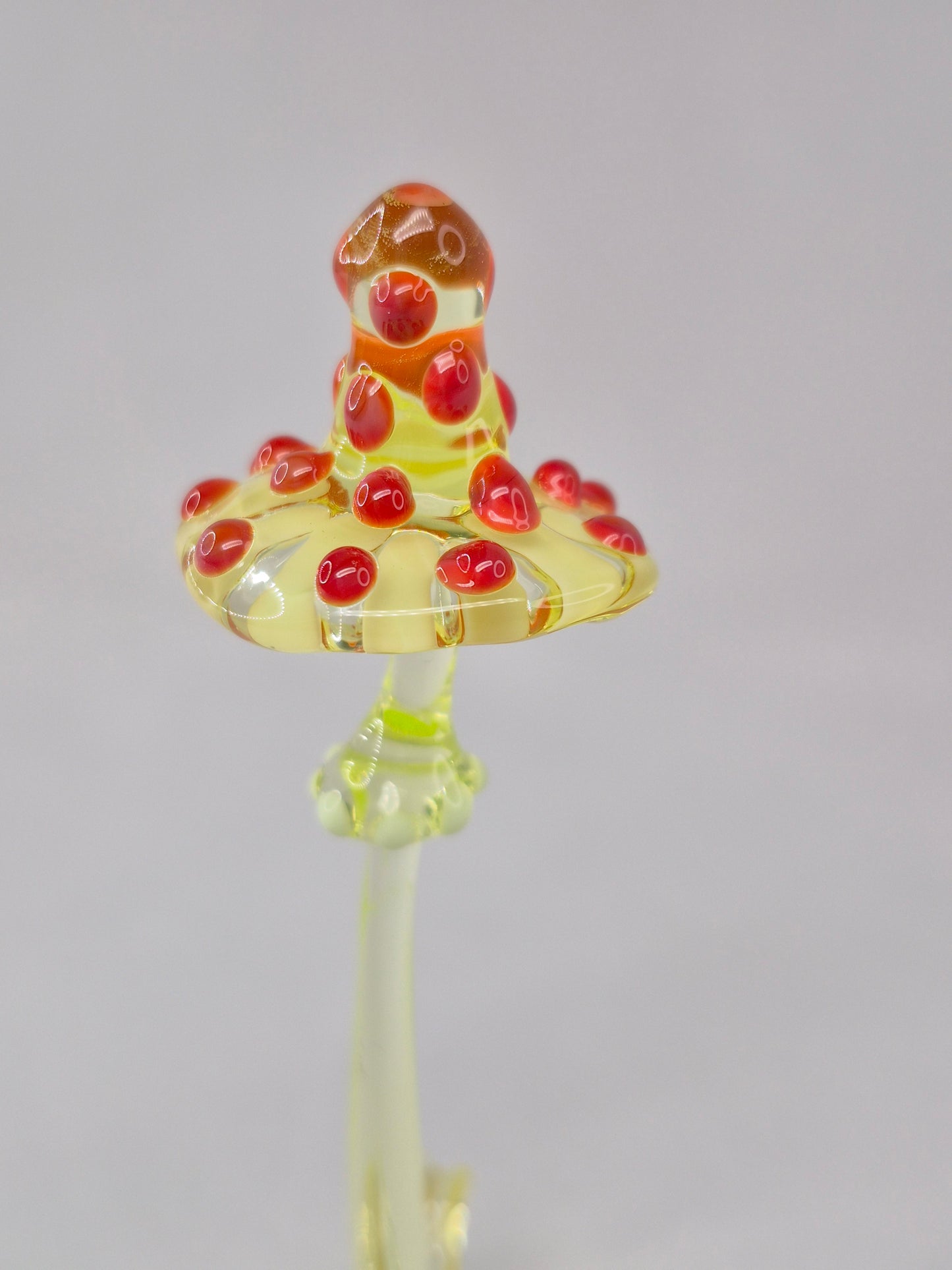 Uranium Glass Amanita Mushroom Yellow