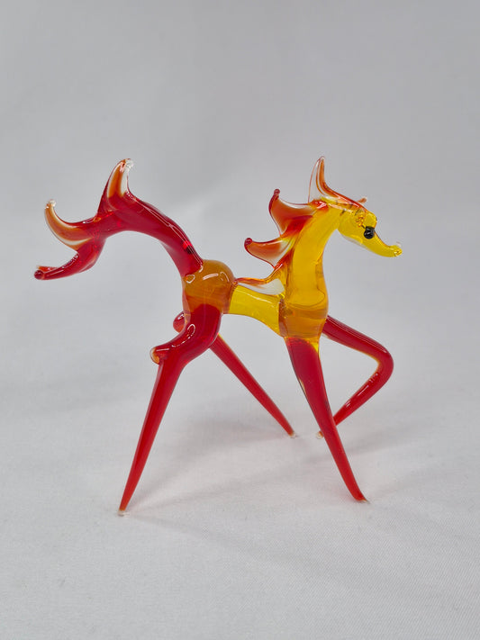 Red Fire Glass Horse