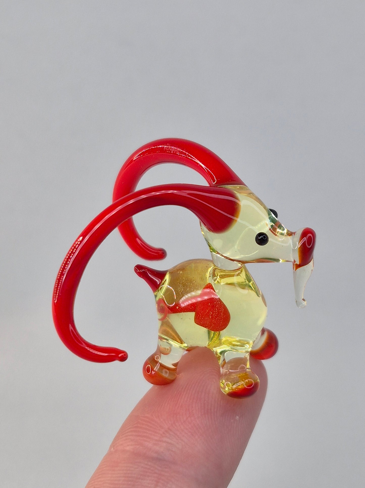 Mini Red Glass Goat
