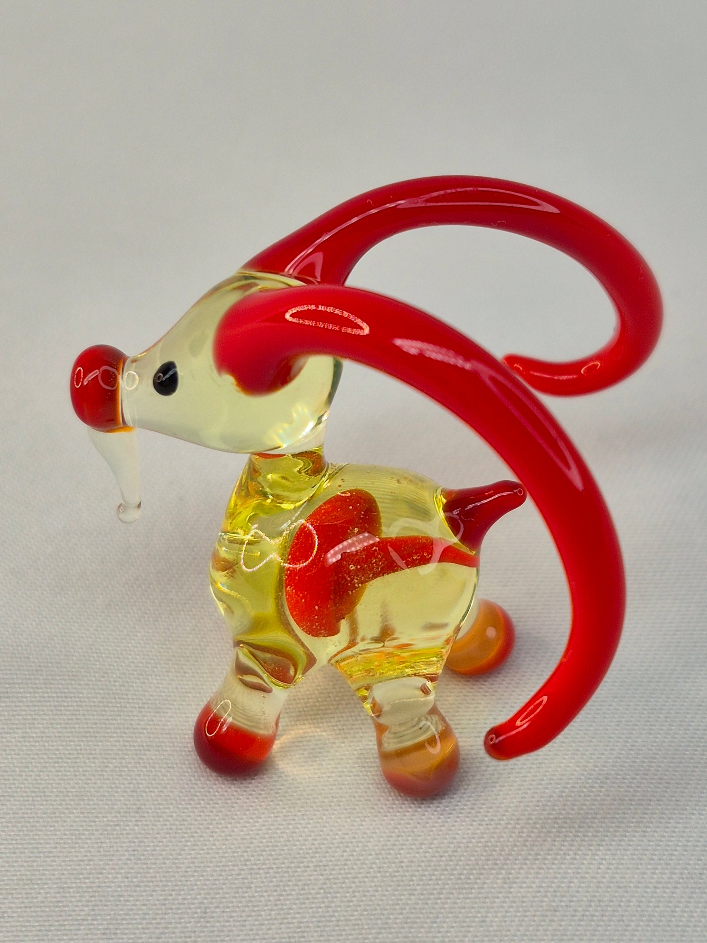 Mini Red Glass Goat