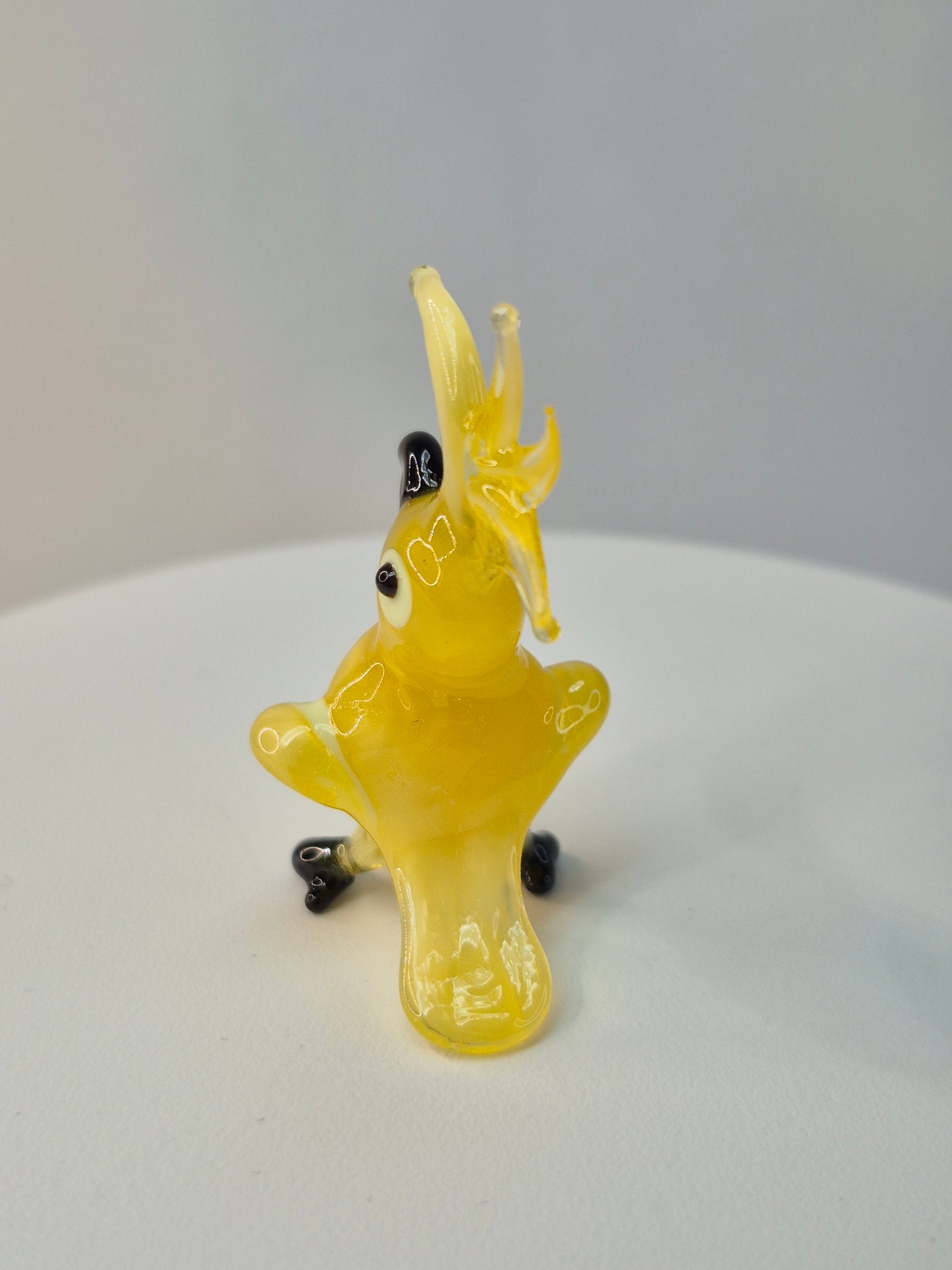 Mini Yellow Glass Parrot