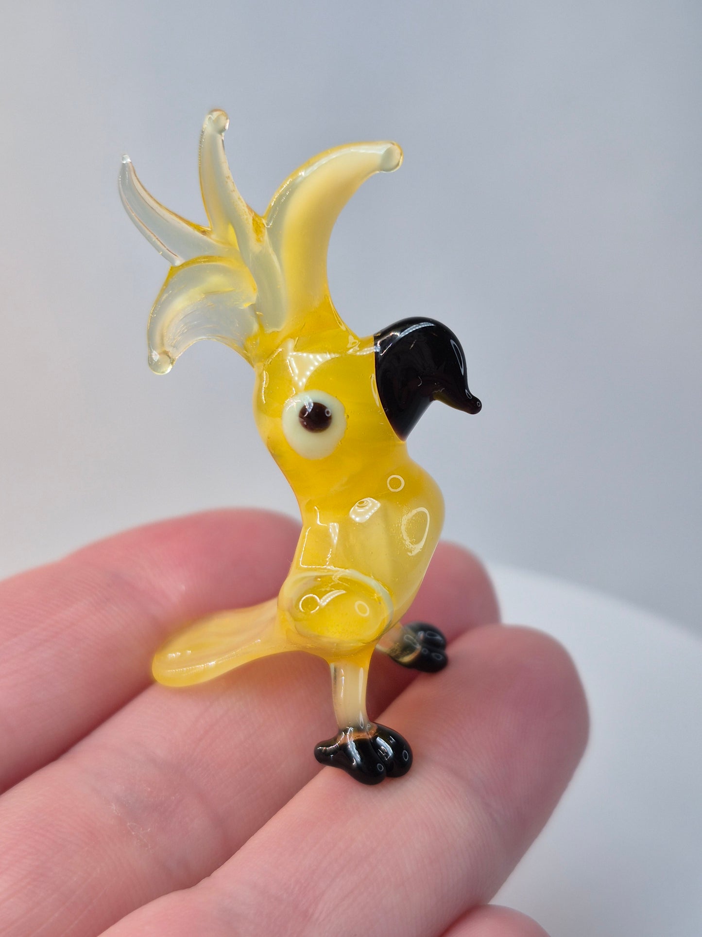 Mini Yellow Glass Parrot
