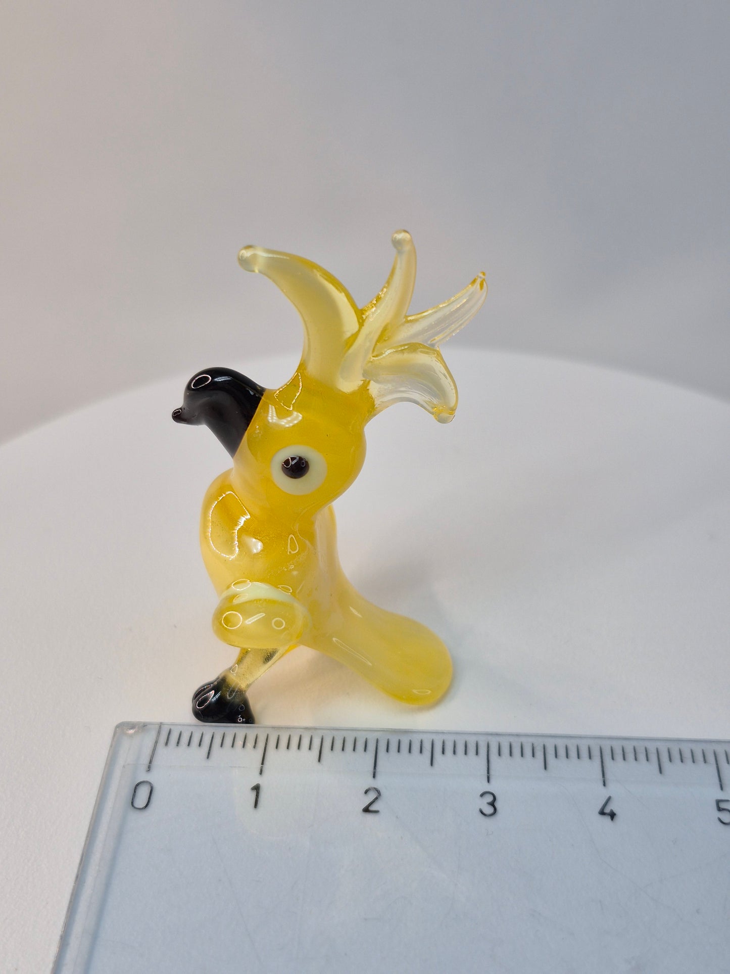 Mini Yellow Glass Parrot
