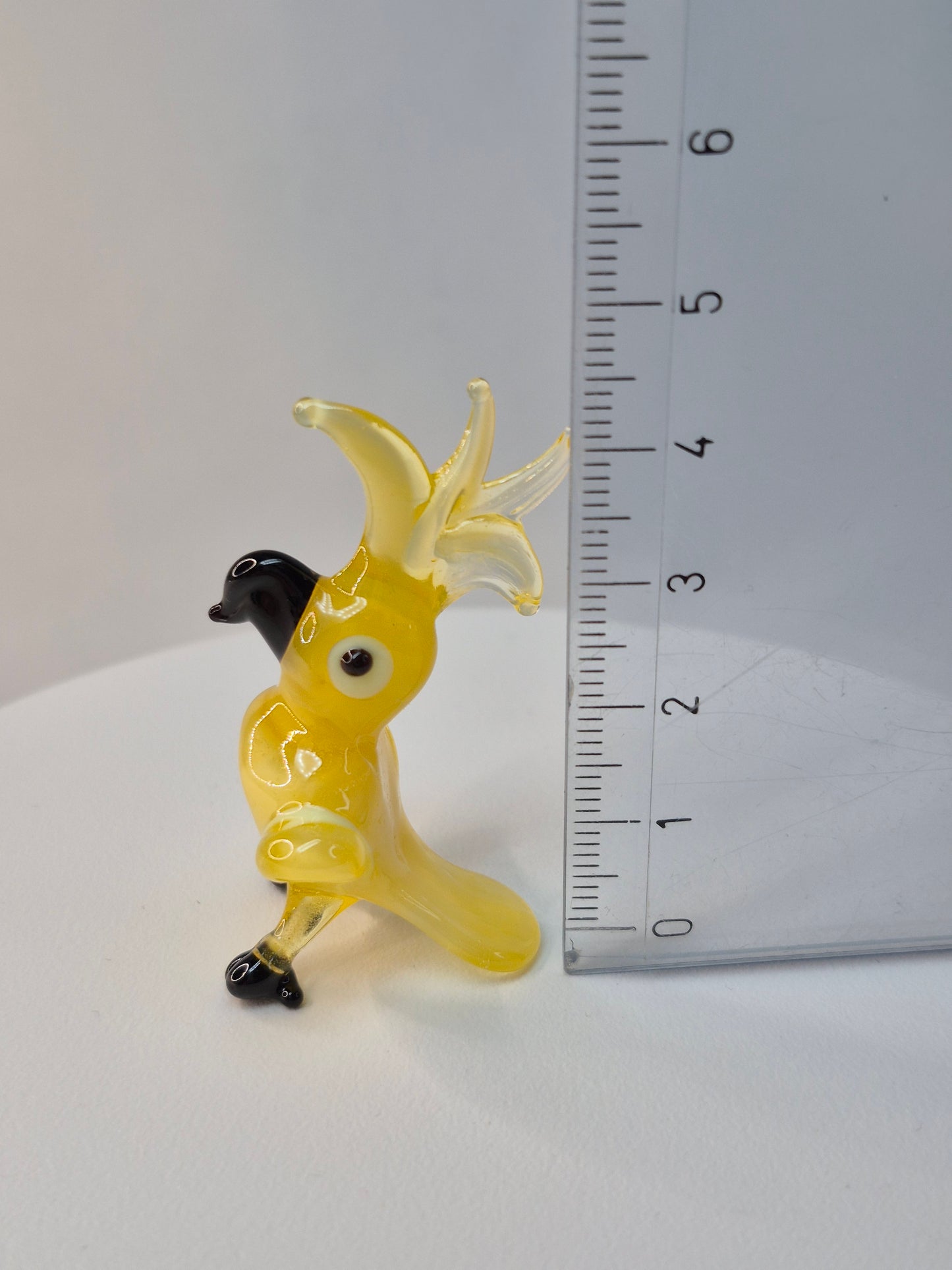 Mini Yellow Glass Parrot